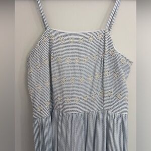 Japna Blue and White Pinstripe Summer Dress